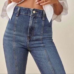 Aime seamed high rise straight leg jeans